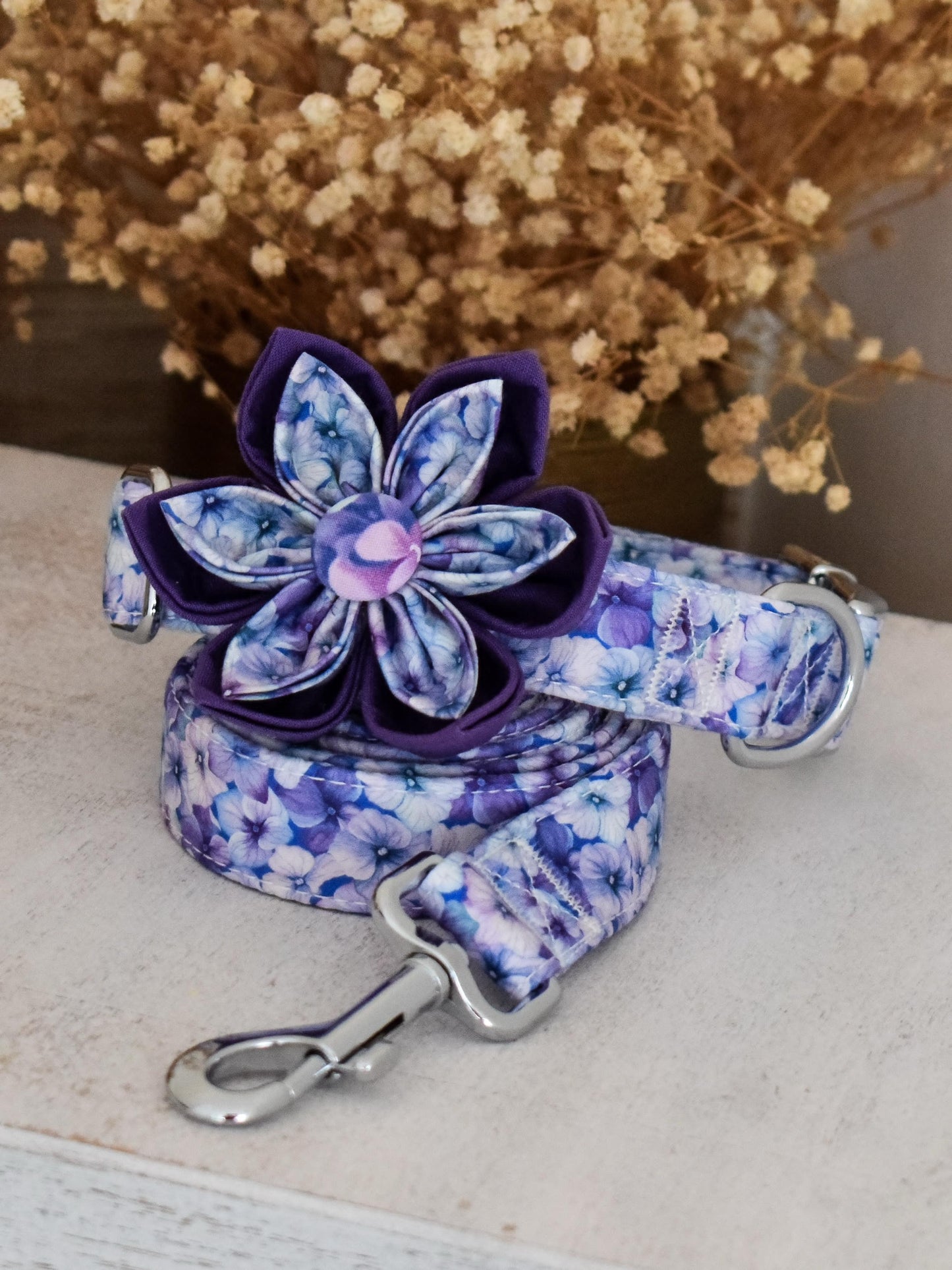 Collar y correa “Lavanda” – elegancia en tonos violeta