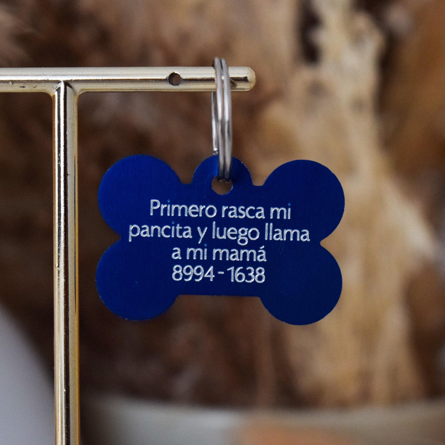 🦴 Placa metálica huesito – reversible y personalizada