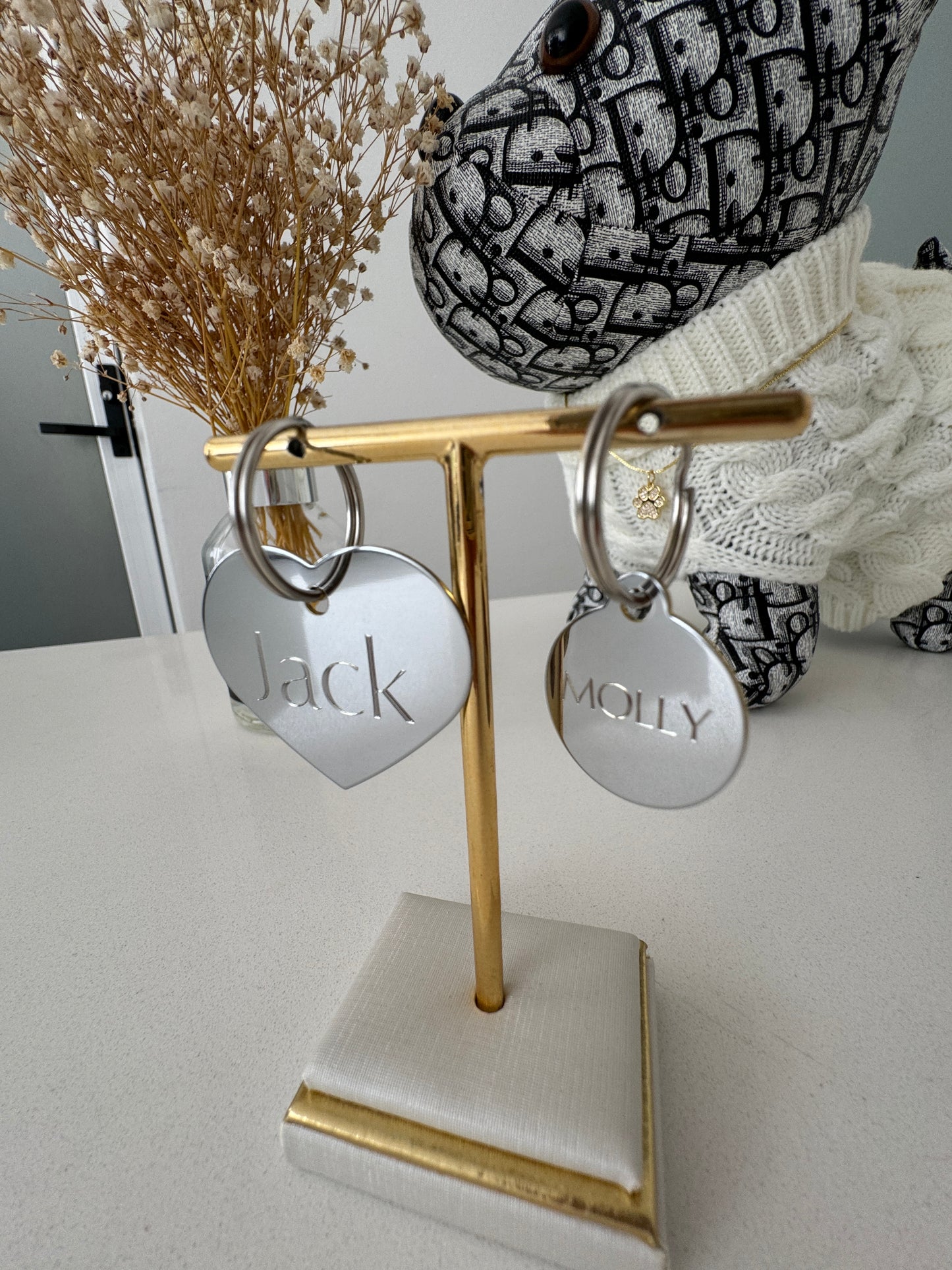 ⚪ Placa metálica redonda – reversible y personalizada