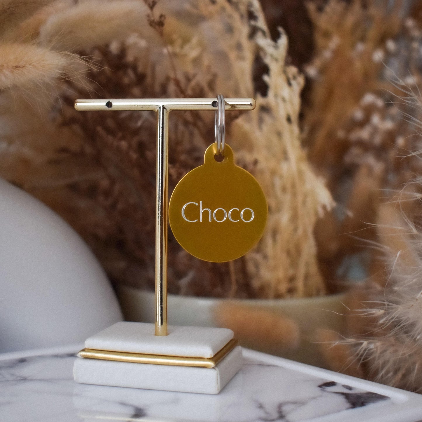⚪ Placa metálica redonda – reversible y personalizada