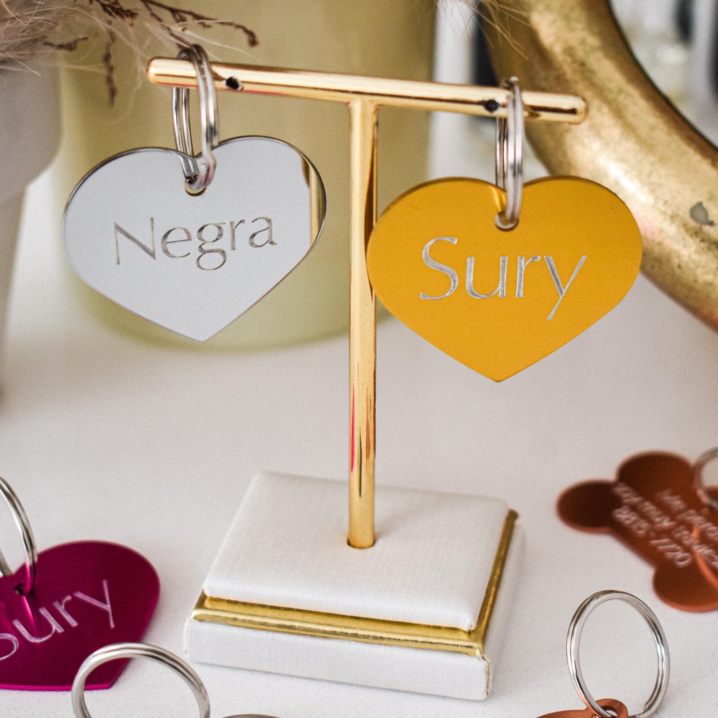 ❤️ Placa metálica corazón – reversible y personalizada