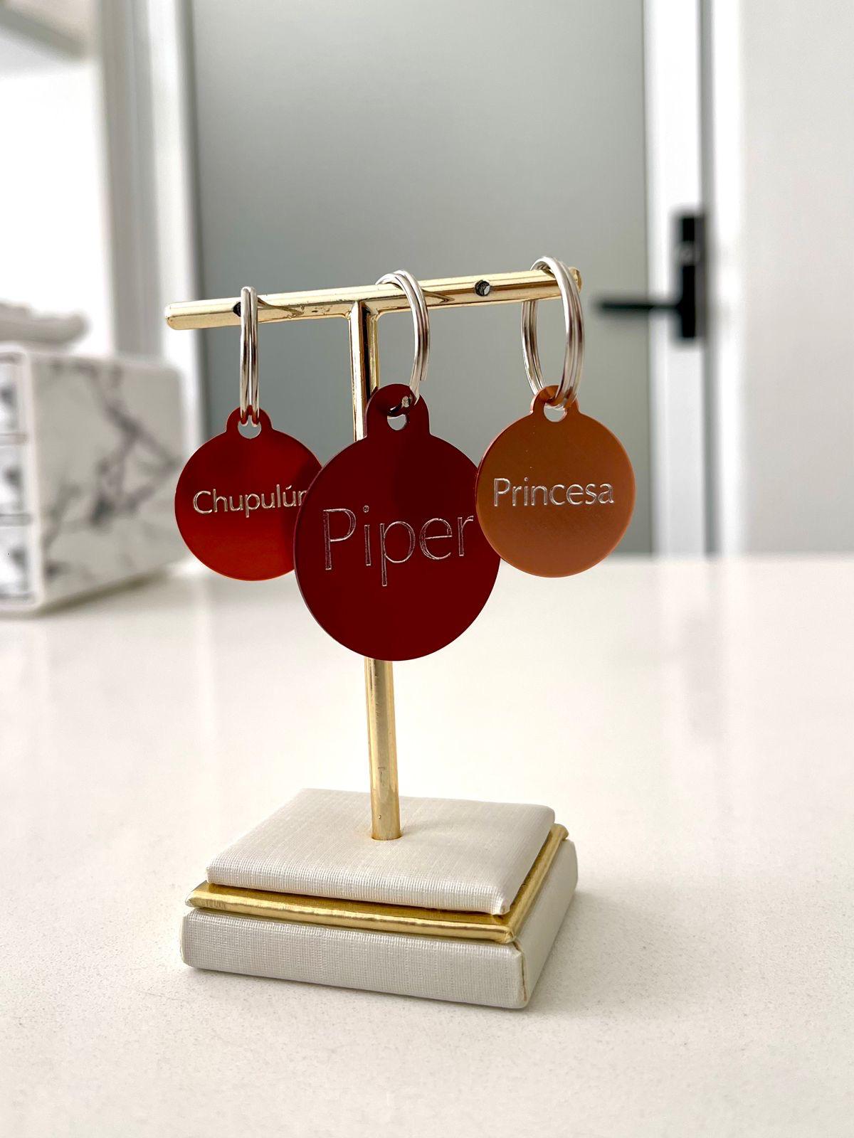 ⚪ Placa metálica redonda – reversible y personalizada