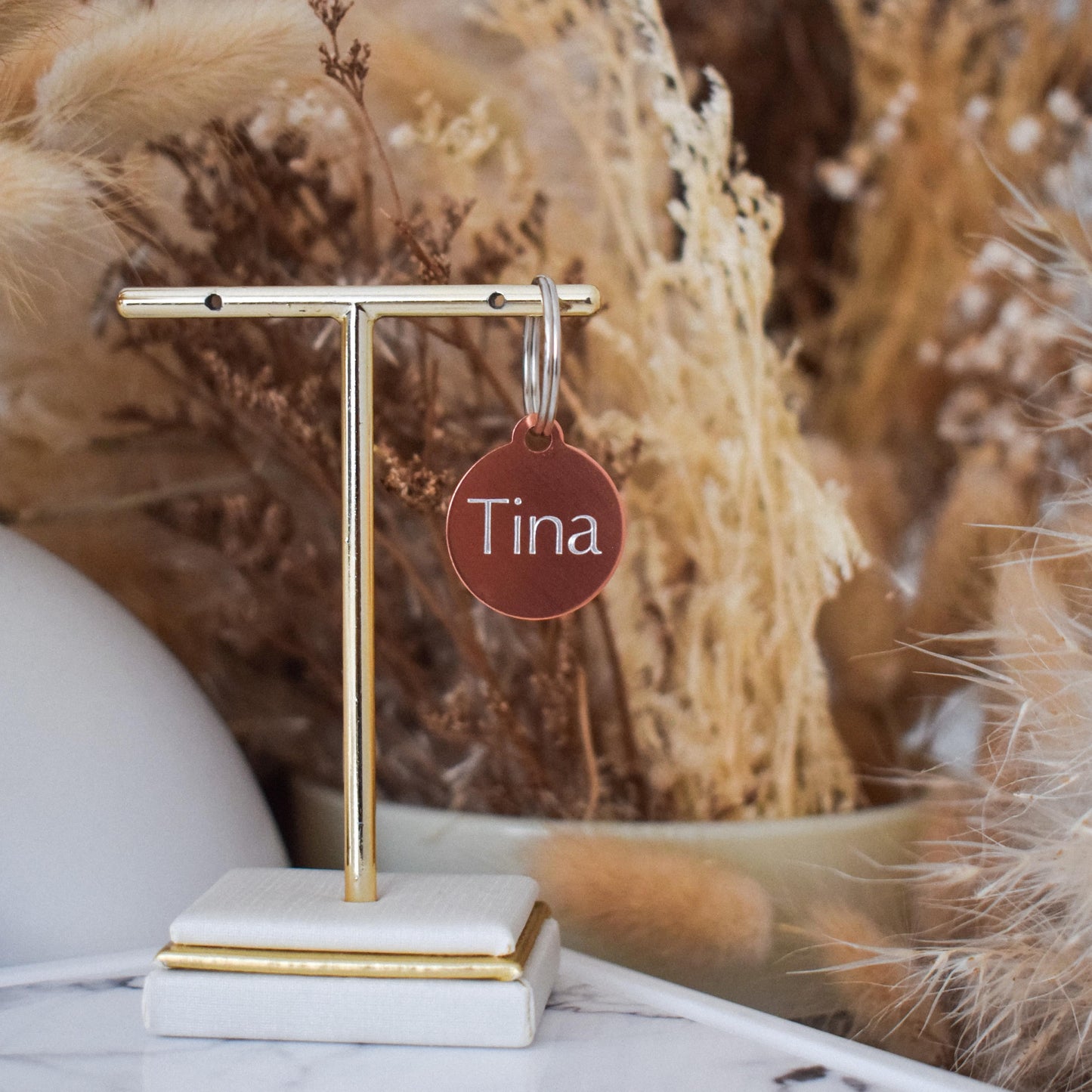 ⚪ Placa metálica redonda – reversible y personalizada