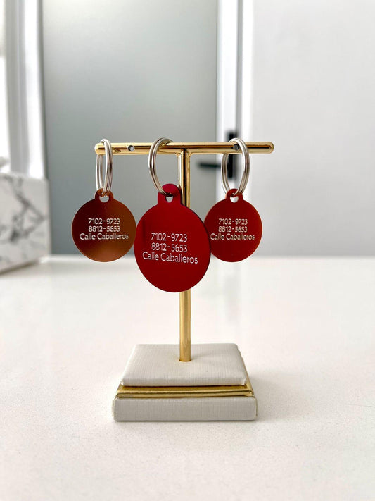 ⚪ Placa metálica redonda – reversible y personalizada