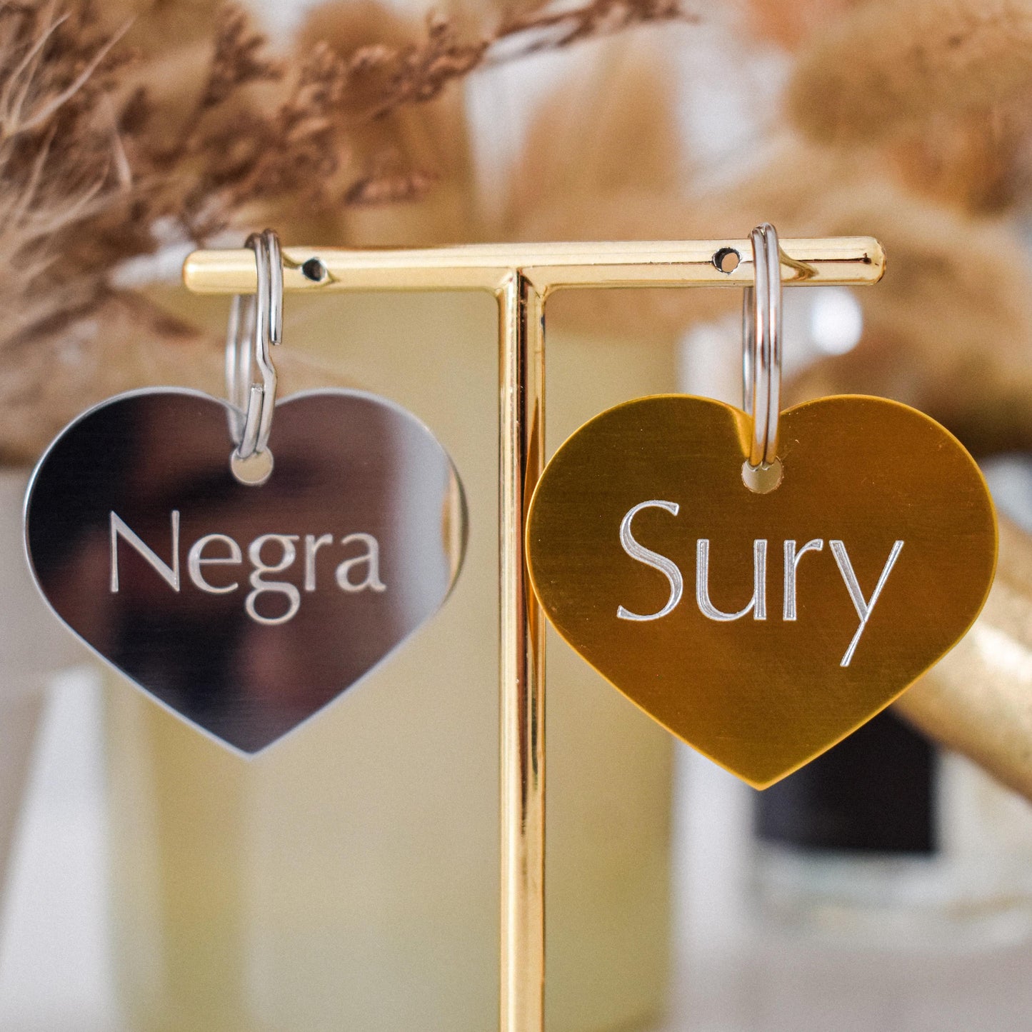 ❤️ Placa metálica corazón – reversible y personalizada